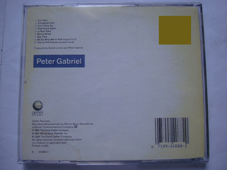 آلبوم موسیقی پروگرسیو راک Peter Gabriel 1986