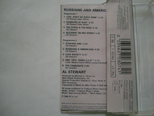 نوار کاست موسیقی سافت راک Al Stewart 1984