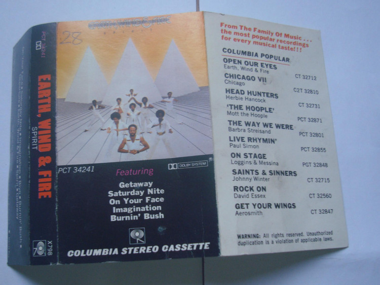 نوار کاست موسیقی اورجینال سول Earth Wind & Fire 1976 شماره دو