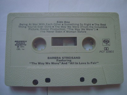 نوار کاست موسیقی جاز و پاپ اورجینال درجه یک Barbra Streisand 1974 شماره یک در جدول موسیقی بیلبورد 200 آمریکا و کانادا پرفروشترین تک آهنگ سال 1974