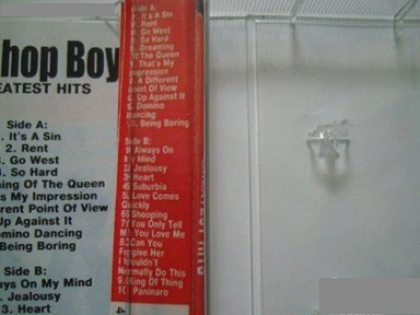 نوار کاست موسیقی بهترینهای شاد خاطره انگیز و نود دقیقه ای Pet Shop Boys Greatest Hits