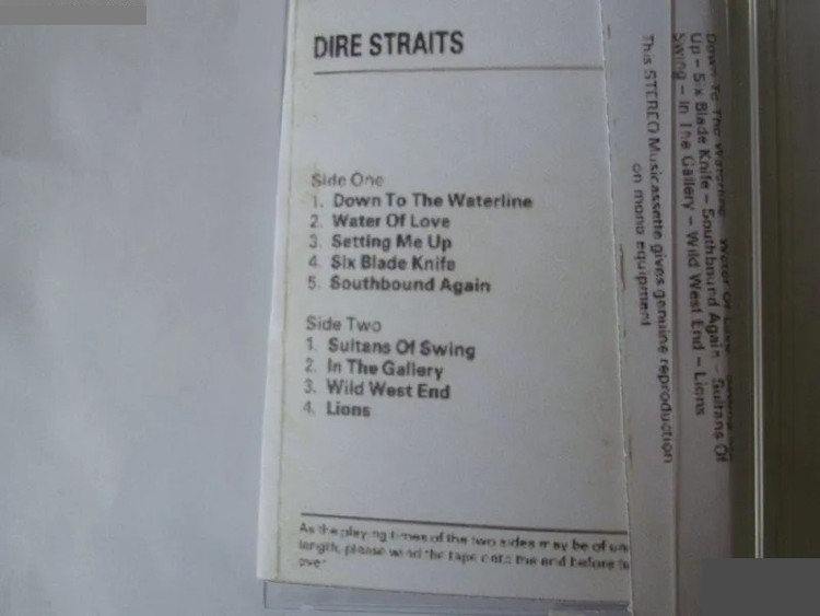 نوار کاست موسیقی پاپ راک Dire Straits 1978 آلبوم شماره یک